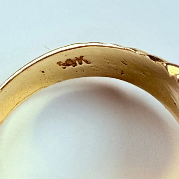 14K Solid Yellow Gold Frederick Goldman Classic Solid 4MM Band Vintage Ring SZ 9 - Picture 8 of 9